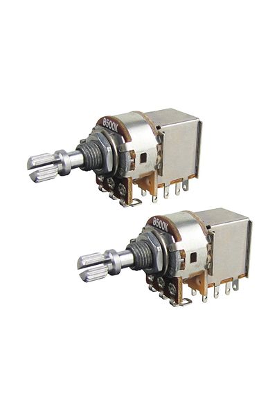 Choice B500k Fleor 2pcs Push Pull Potentiometers Short Shaft Guitar Pots 500k /250k For Electric Guitar Bas