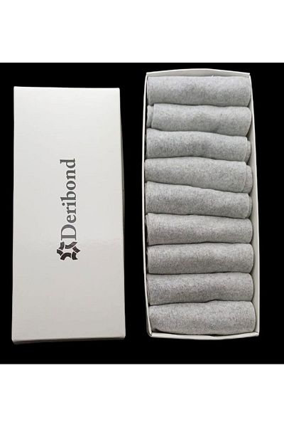 Deribond Мъжки сиви чорапи, 9 броя, памучни, чорапи до глезена