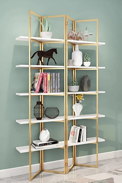 AssuCasa W Katlanır Gold Metal Vitrin