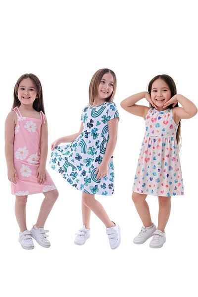 MAXI DRY 3-Piece Girl's Patterned Dress Premium