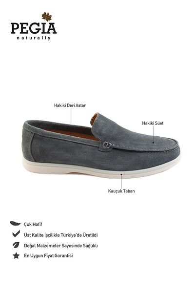 Pegia Γνήσιο Suede Ανδρικό Flat Loafer 500911