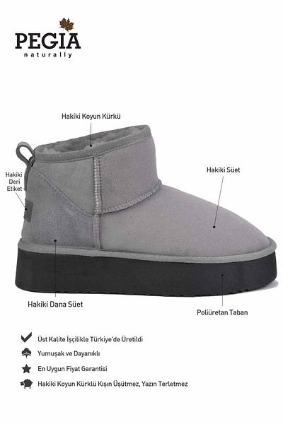 Pegia Μπότες Shearling με ψηλή σόλα 191300