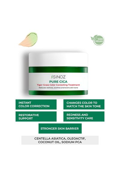 SİNOZ Pure Cica Tiger Grass Cremă de îngrijire reparatoare anti-roșeață 15 ML