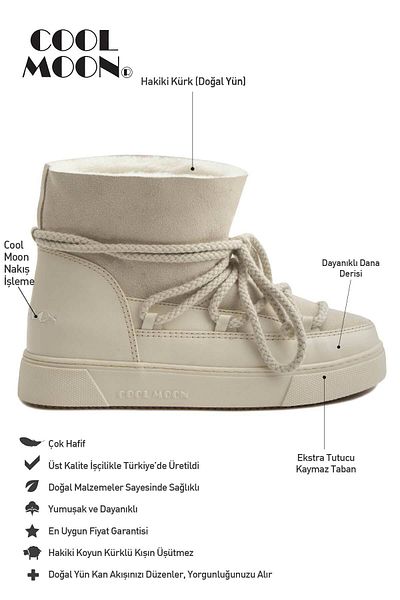Cool Moon Γνήσιο Sneaker με Γούνα Εσωτερικά 355050