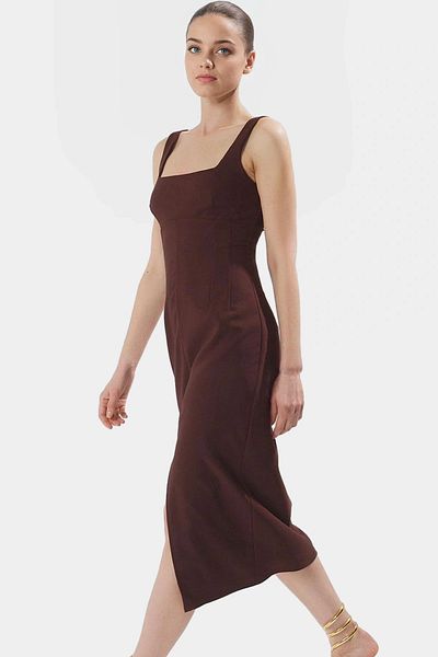 PayBuy Elegant Midi Length Sleeveless Woven Dress Body-Hugging 88% Polyester Summer Modern Style Comfortable Cut
