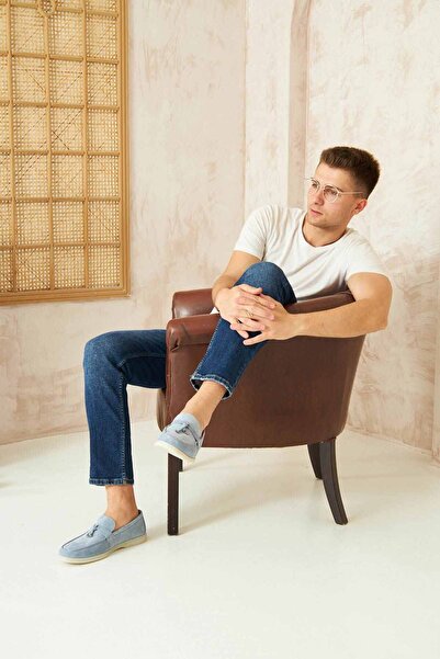 Pegia Чоловічі мокасини з натуральної замші на пряжці 500910