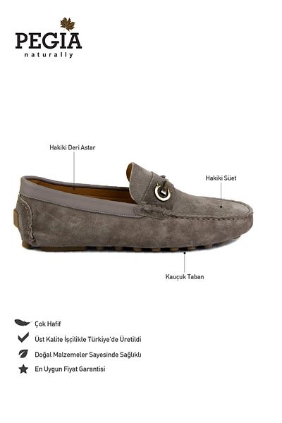 Pegia Γνήσιο Suede Ανδρικό Loafer με αγκράφα 500909