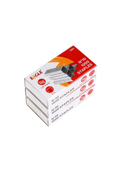 Choice 3-Box Bulk Pack Eagle No 10 Staples,3000 Pieces Total, 1000 Pcs per Box, Office and School Bindin...