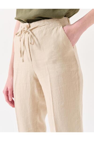 Jimmy Key Taş %100 Keten Normal Paça Normal Bel Pantolon