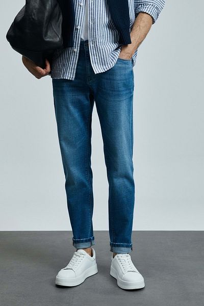 Lufian 111200202 Gerardo Smart Jean Ανδρικό παντελόνι Regular Fit Ανδρικό τζιν παντελόνι μπλε