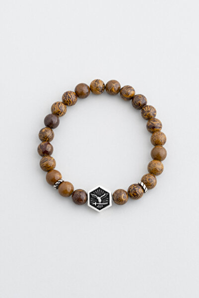 So CHIC... Attila'nın Kılıcı Gümüş Jade Taşlı Ayarlanabilir Erkek Bileklik