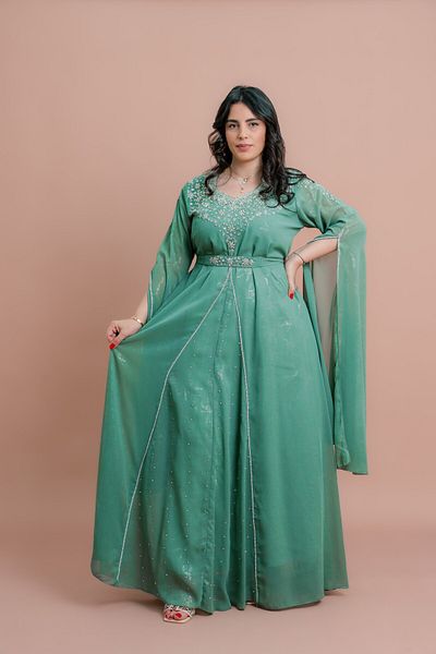 IKKXA Belted Elegant 2-Piece Kaftan