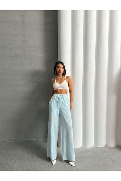 Miss Prova Waist Tie Detailed Linen Trousers Mısspnt2669
