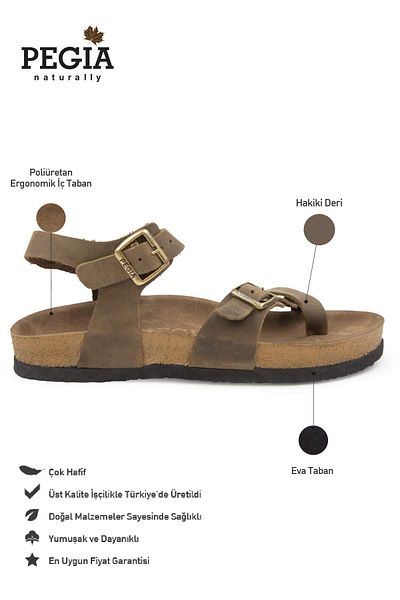 Pegia Sandale de damă Flip Flops din piele naturală 215513