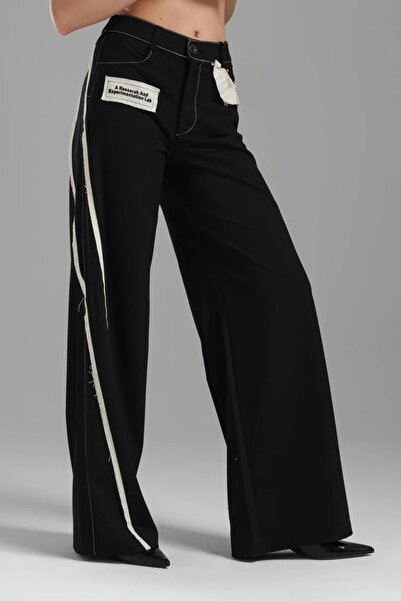 tw3 Dámské kalhoty s elastickým designem na zadním pásku z tkané látky