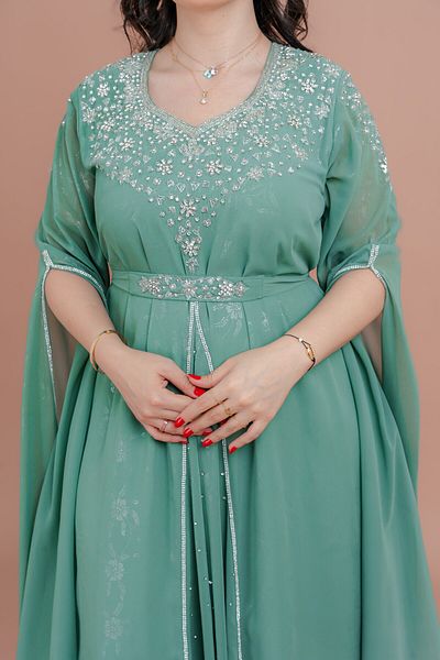 IKKXA Belted Elegant 2-Piece Kaftan