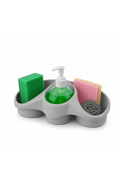 GİVY Titiz Detergent Container Sponge Holder |   250 ml Liquid Soap Dispenser Sponge Holder |   Tp-653