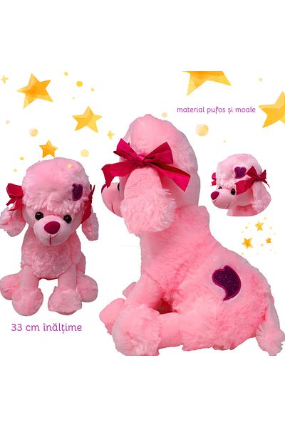 Salamandra Plus Size Puppy with Bow, Poodle, Pink