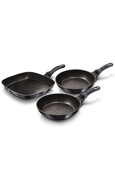 Berlinger Haus Set of 3 Berlinger Haus Carbon Pro BH 6904 marble pans