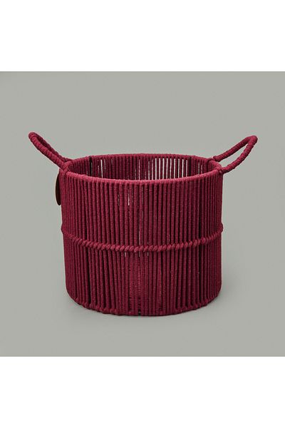 Simple Living Earthy Hues Multi-Purpose Small Decorative Basket - Claret Red - 25X20 cm