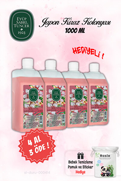 Eyüp Sabri Tuncer 4 Al 3 Öde Japon Kiraz Çiçeği Kolonyası 1 Lt, Ve Rosıe Pamu...