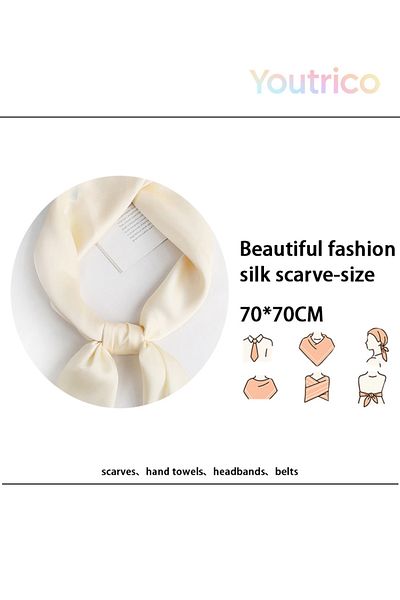 Youtrico Patterned Scarf,simple Solid Colors,stylish Matching,70*70cm