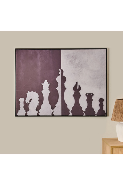 Evidea Deco Satranç Kanvas Tablo - Siyah / Beyaz - 120x90 cm