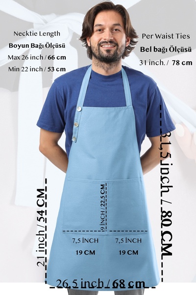 TOSHE Kitchen Apron Waterproof Chef Apron with 2 Wide Pockets Barista Apron Apron