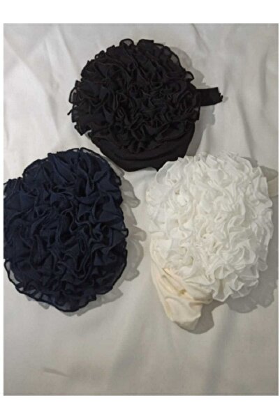 BEYAZ DÜŞ 3 τεμάχια βολάν ισλαμικό καπό μαύρο λευκό ναυτικό μπλε