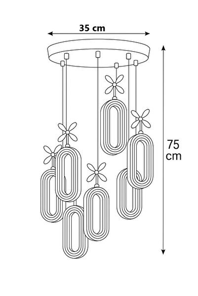 İstanbul Avize Led Alfa 6'li Gold Kumandalı 3 Renk Ledli Modern Led Avize