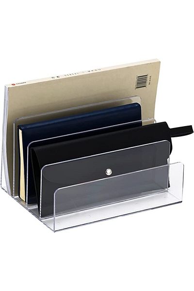 SMARTPOINTS File Organizer for Desk Mail Organizer Countertop 4-Section File Holder
