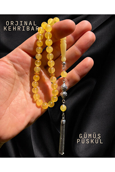 Erbab i Kehribar Mărgele de rugăciune din chihlimbar baltic certificat - Design cu ciucuri de argint