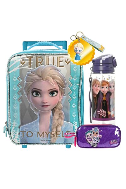 Disney Frozen Çekçekli Anaokulu Çantası , Çift Gözlü Kalem Çantası , Frozen A...