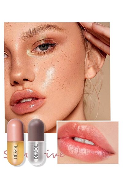 DEROL Dudak Dolgunlaştırıcı & Dudak Nemlendirici & Dudak Parlatıcı Balm 2’li Dolgunlaştırıcı Dudak Balmı