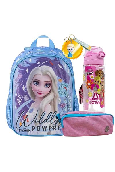 Frozen Kindergarten Bag, Double Eyed Pen Bag - Licensed Water Bottle Flask Gift