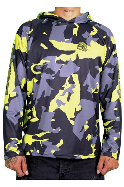 Oslo Μπλουζάκι Performance Fisherman με κουκούλα Yellow Camo