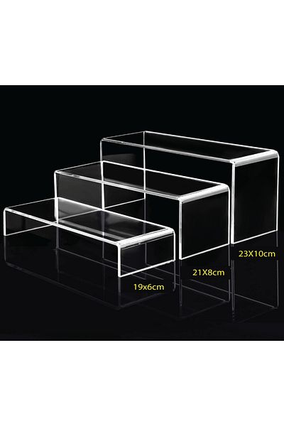 SMARTPOINTS 3 pcs Clear Acrylic Showcase Display Risers Dessert and Cupcake Stand Risers