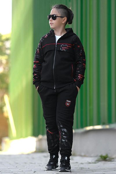 Zaziko Kids Boy's Arel Zippered Hooded Tracksuit Set Outdoor Esf.2020