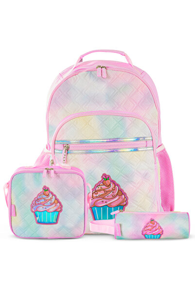 Eazy Kids 17" Set of 3 Backpack w/ Lunch Bag and Pencil Case - Sugar Pop Pink