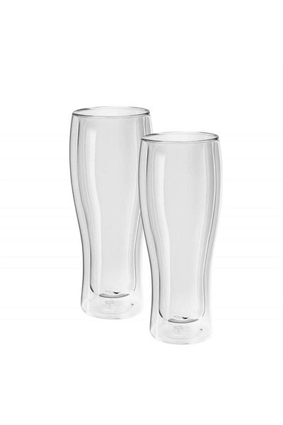 ZWILLING Sorrento Double Glazed 2-Piece Beer Cup, 414 Ml, Glass, Clear Glass
