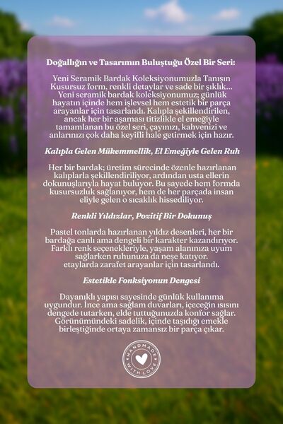 Mim and More Purple Star Patterned Handmade Ceramic Cup – Special Design