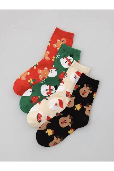 Black Arden Socks Unisex Yılbaşı Konsepti Çorap 4'lü