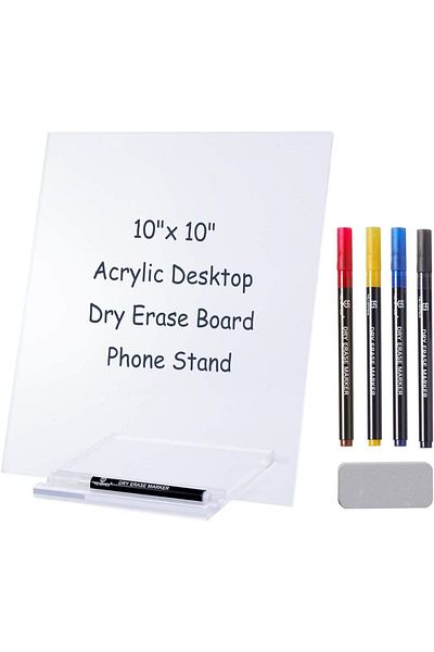 SMARTPOINTS Acrylic Dry Erase White Board - 10 x 10 Inches
