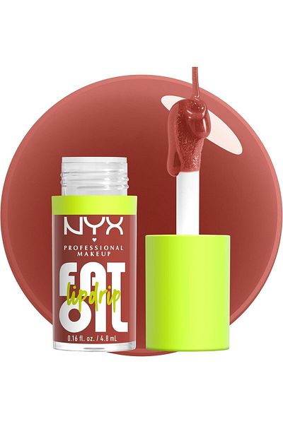 NYX Professional Makeup Fat Oil Lip Drip, Moisturizing, Shiny, Vegan Tinted Lip Gloss, Non-Sticky Fi