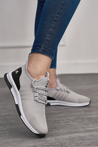 İmerShoes Günlük Unisex Gri Siyah Sneaker Nefes Alabilen Hafif Yürüyüş Esnek Spor Ayakkabı 249