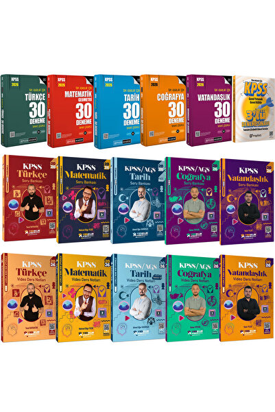 Pegem Akademi Yayıncılık 2026 KPSS Lisans Karma Set(Tüm Dersler 30 Deneme-Vid...
