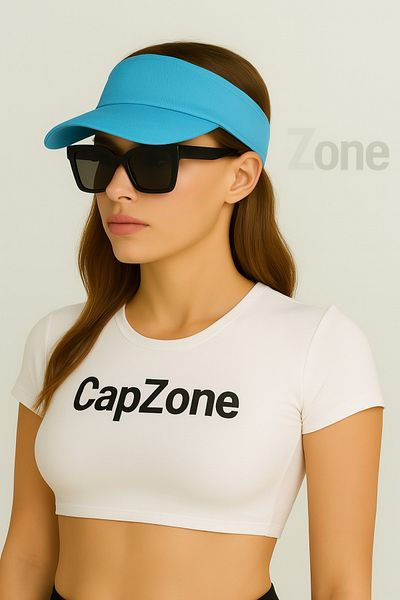 CapZone Visor Hat Unisex Tennis Hat with Uv Protection 100% Cotton Blue