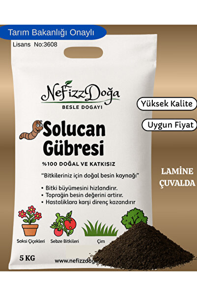 NeFizzDoğa %100 Doğal Solucan Gübresi -5kg (10 LT)