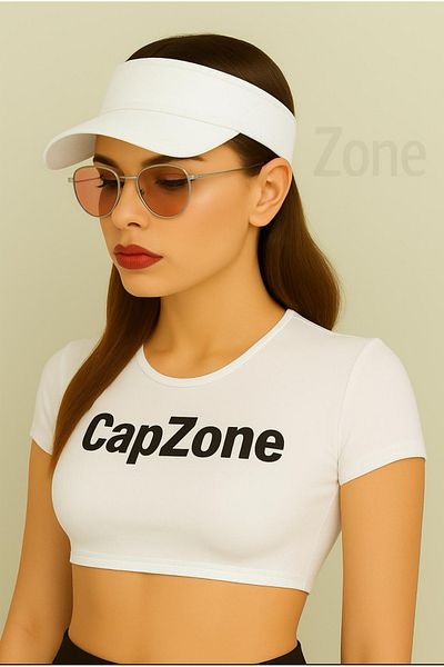 CapZone Visor Hat Unisex Tennis Hat with Uv Protection 100% Cotton White