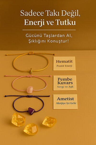 MODA ❤️ “Aşk, Enerji ve Şifa: Özel 3’lü Bileklik Seti” Hematit, Pembe Kuvars ...